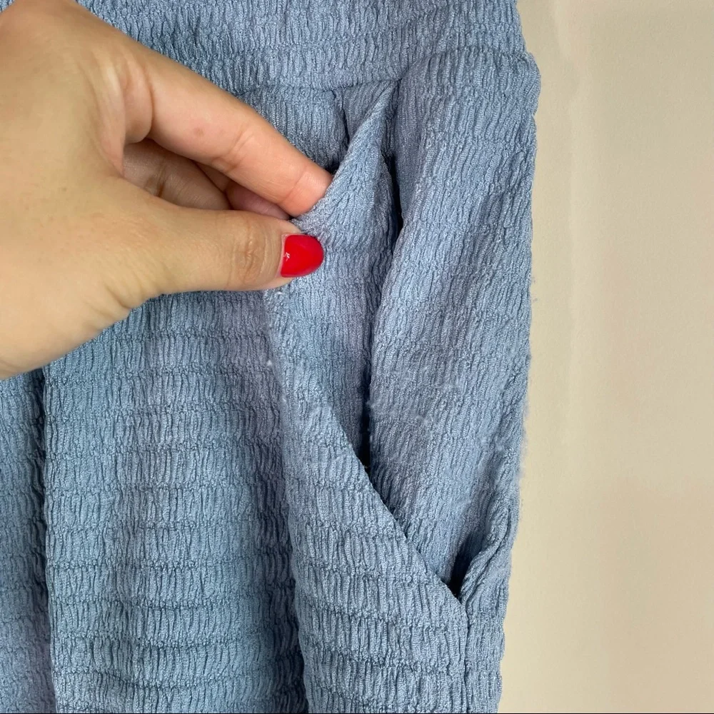 Lush Light Blue High Rise Ruffle Hem Pull On Short - Picture 5 of 6